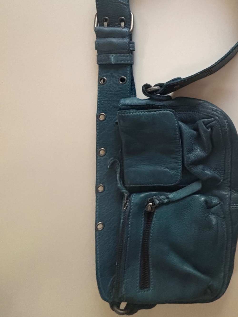 Free People Wade Zip Pocket Small Sling Leather Bag